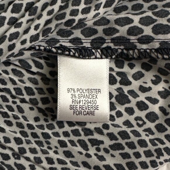 Apt. 9 Womens Button-Down Long-Sleeve Blouse Black & White Animal Print Size l - Picture 6 of 8
